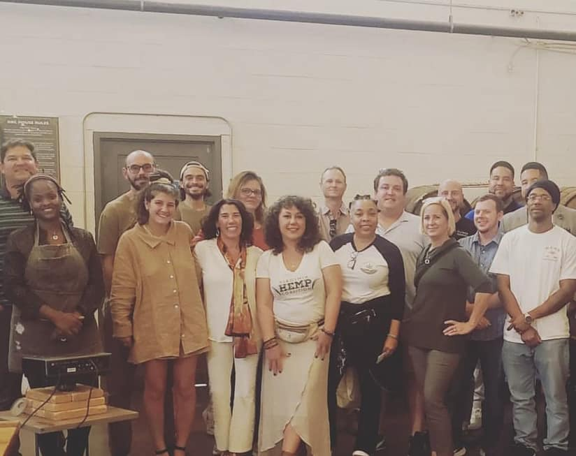 The Re-Thinking The Leaf team and community connections at a hemp industry gathering